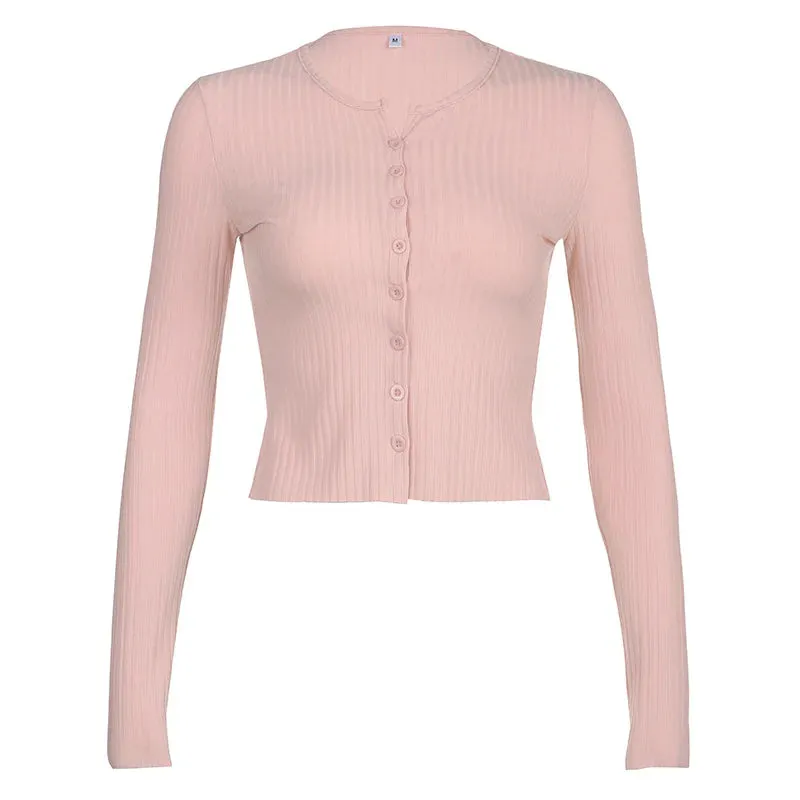 مجموعة اروين التجارية ARWEN&AJH GROUP  2024 European Sweet Pink Lace Trim Long Sleeve Corset Crop Tops Korean Style Cute Aesthetic Slim T-Shirt Women Basic Tees Autumn Pullovers