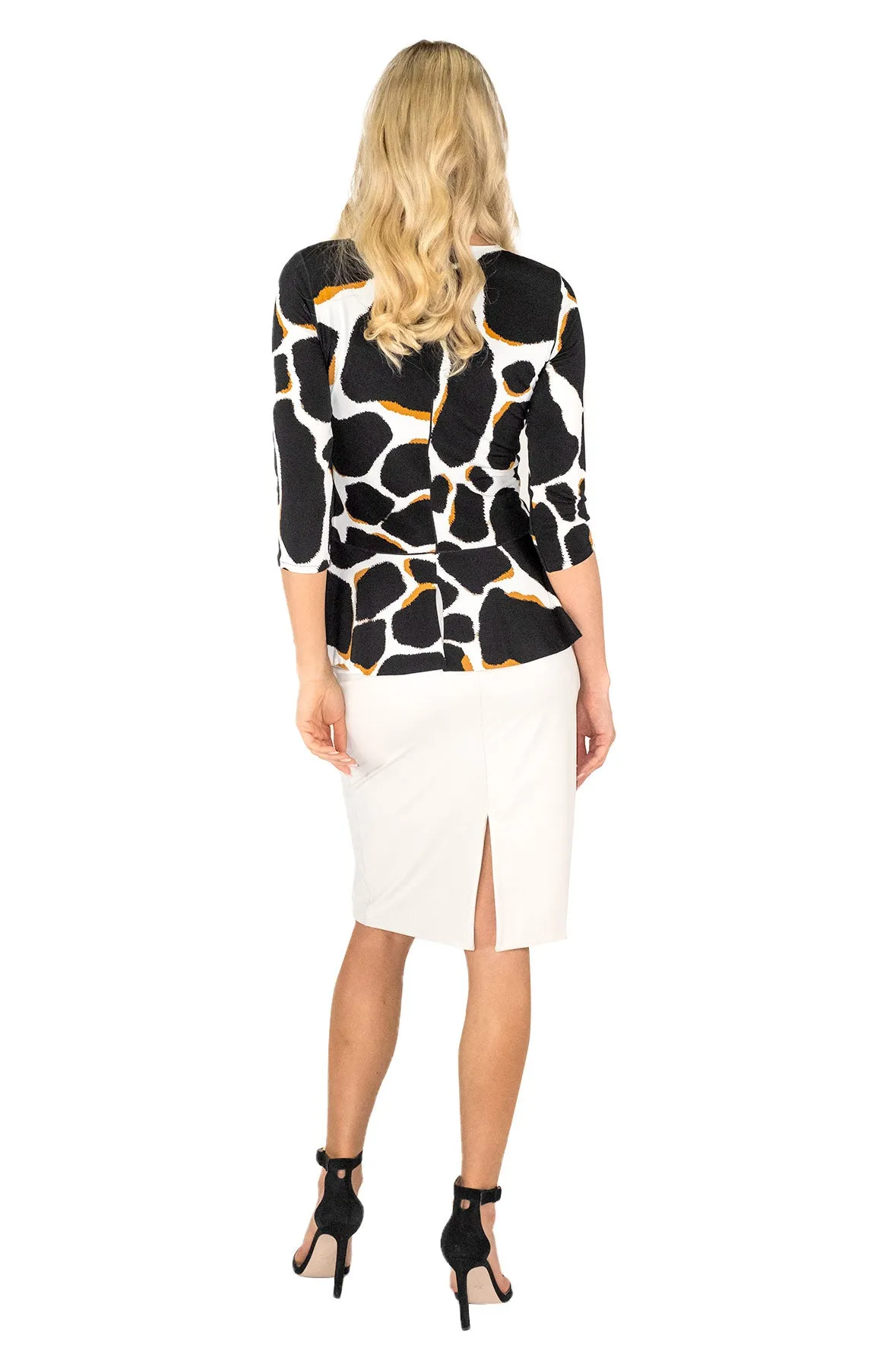 3/4 Sleeve Peplum Top