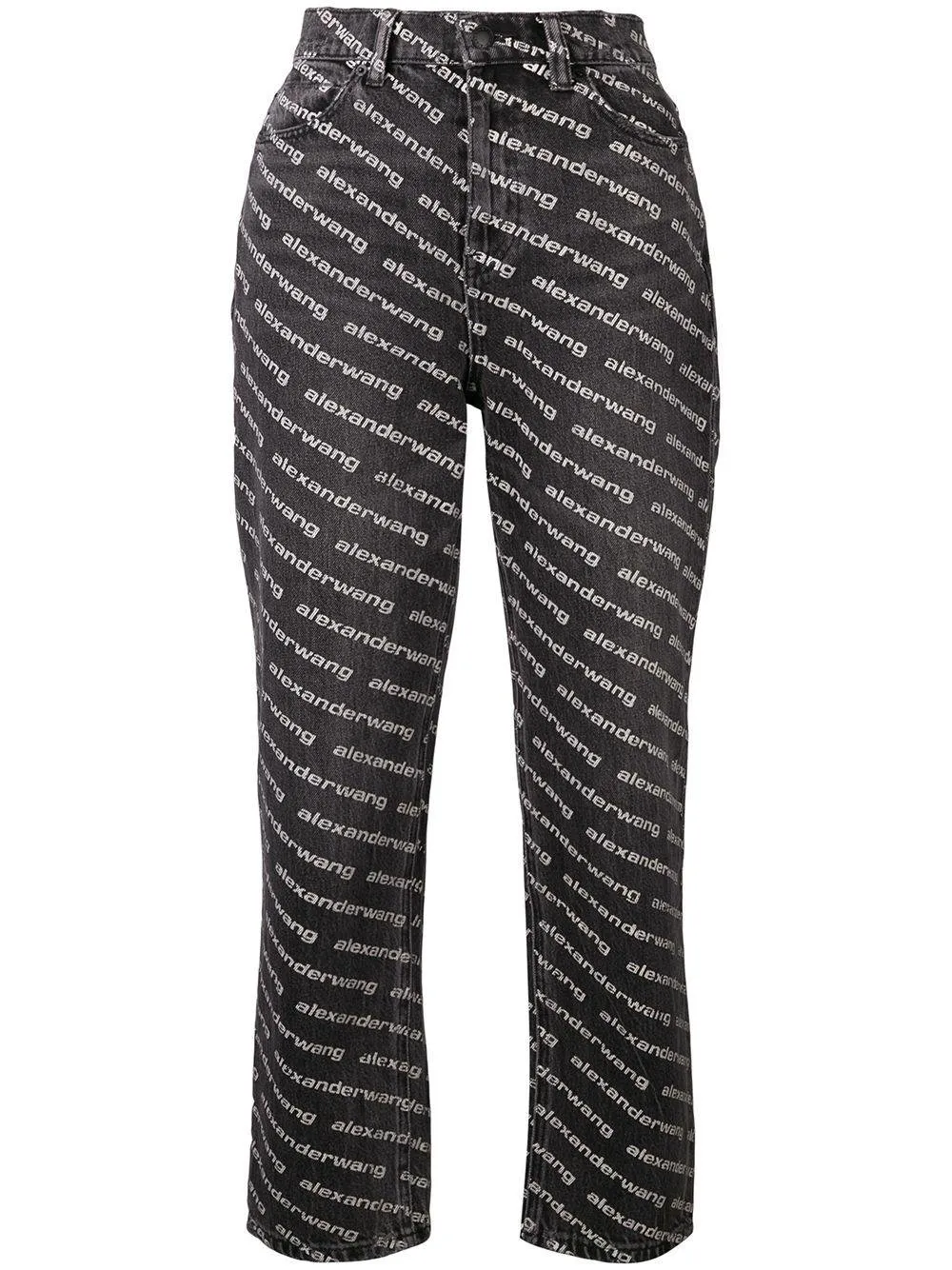 Alexander Wang Logo Dark Wash Straight Leg Denim