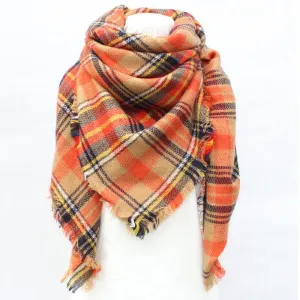 Autumn Leaves Color Soft Long Lattice Large Scarf