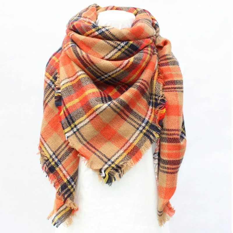 Autumn Leaves Color Soft Long Lattice Large Scarf