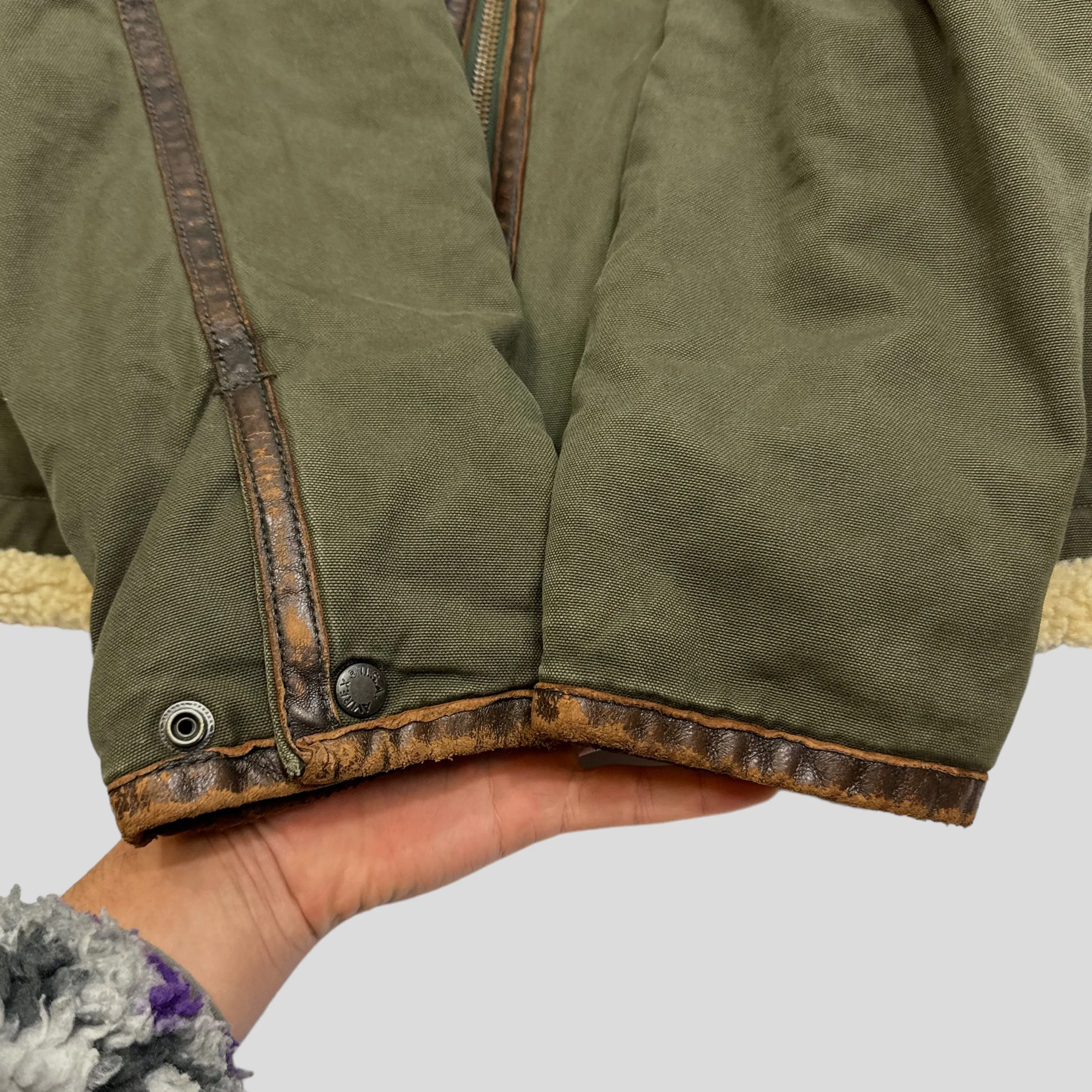 Avirex 80’s Nylon & Leather MA2 Aviator Bomber Jacket - M