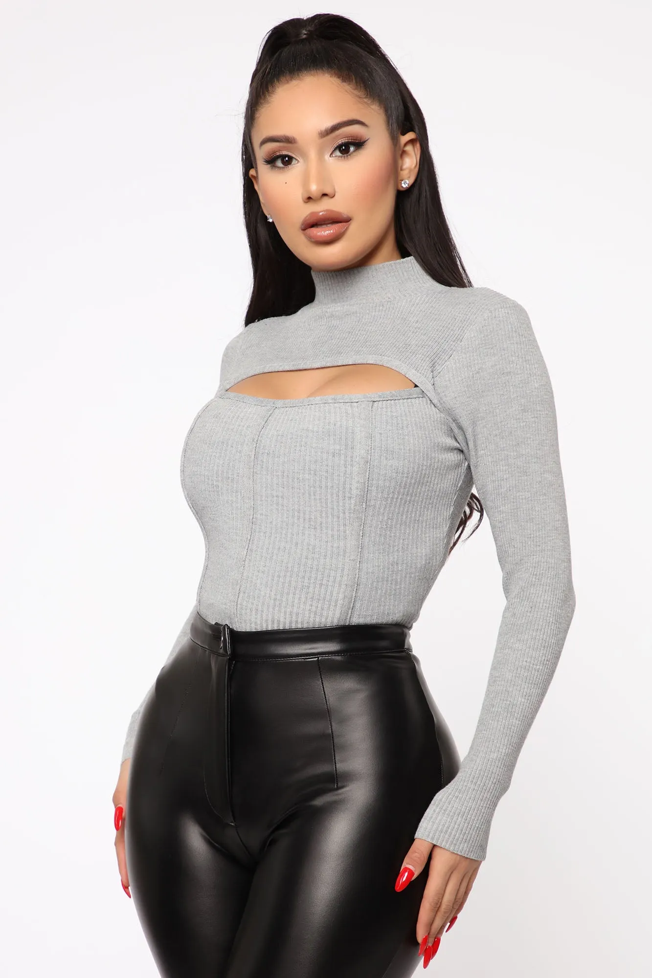 Back On Top Sweater - HeatherGrey