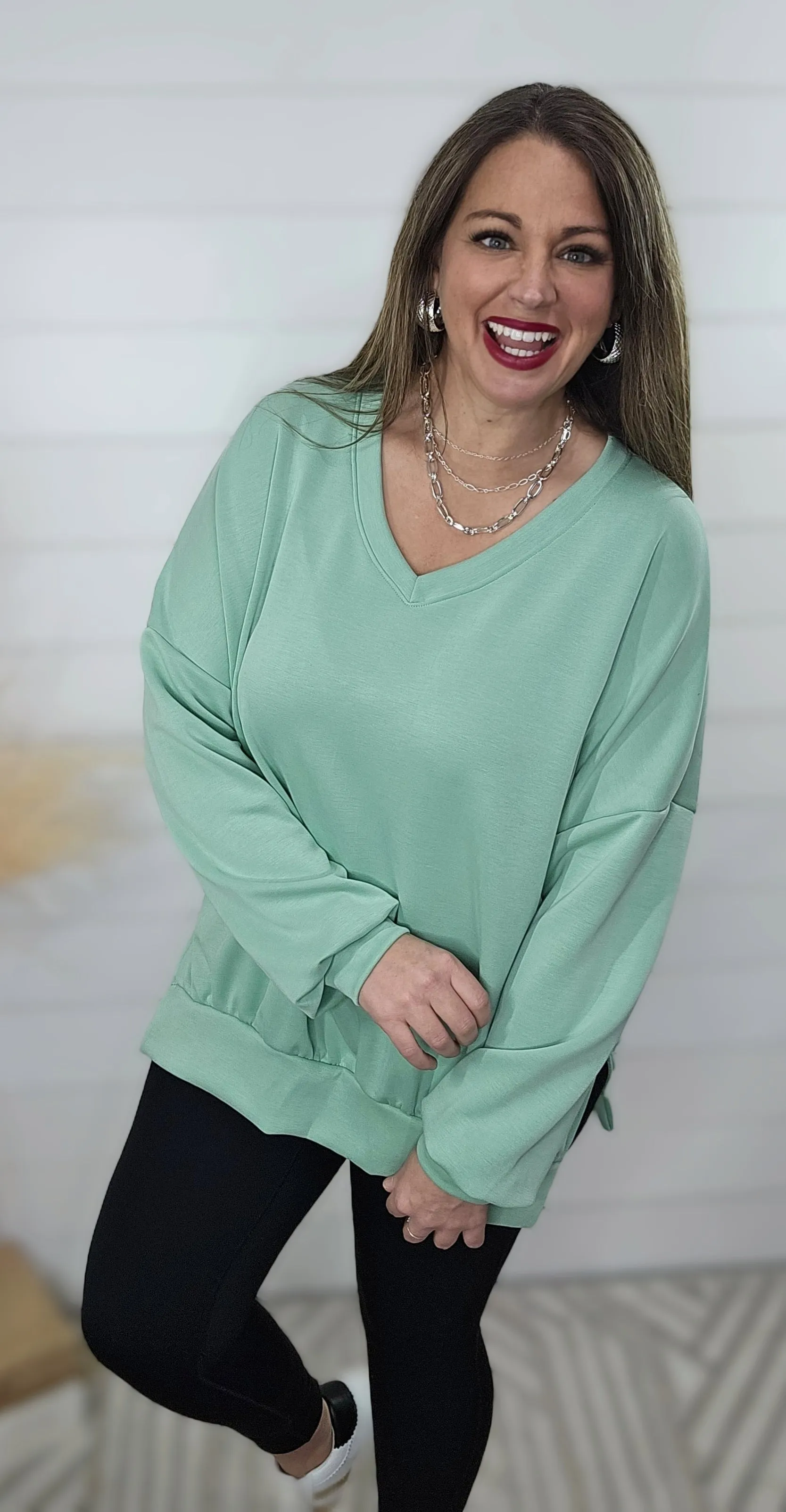 **BROOCH EXCLUSIVE** SCUBA EVERYDAY PULLOVER - PISTACHI0