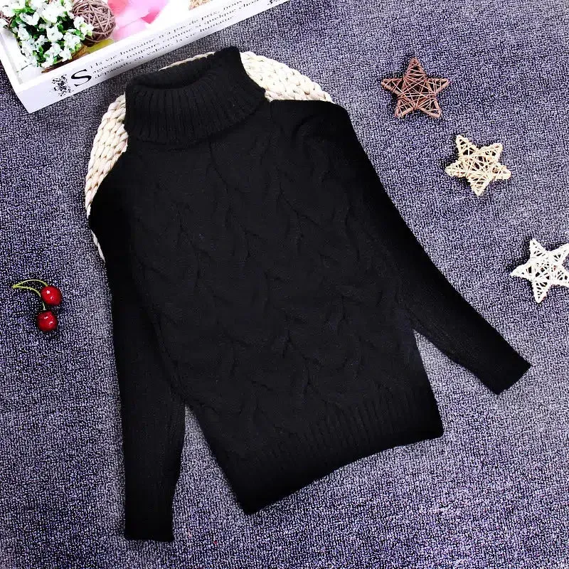 Children's Knitted Turtleneck Sweaters