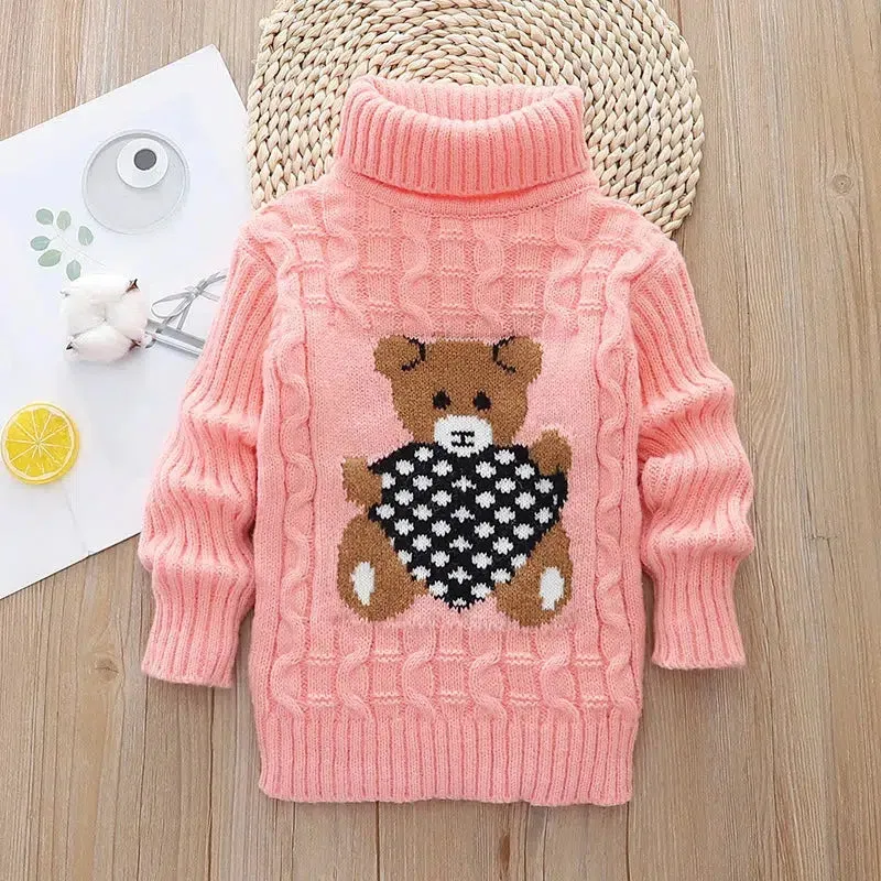 Children's Knitted Turtleneck Sweaters