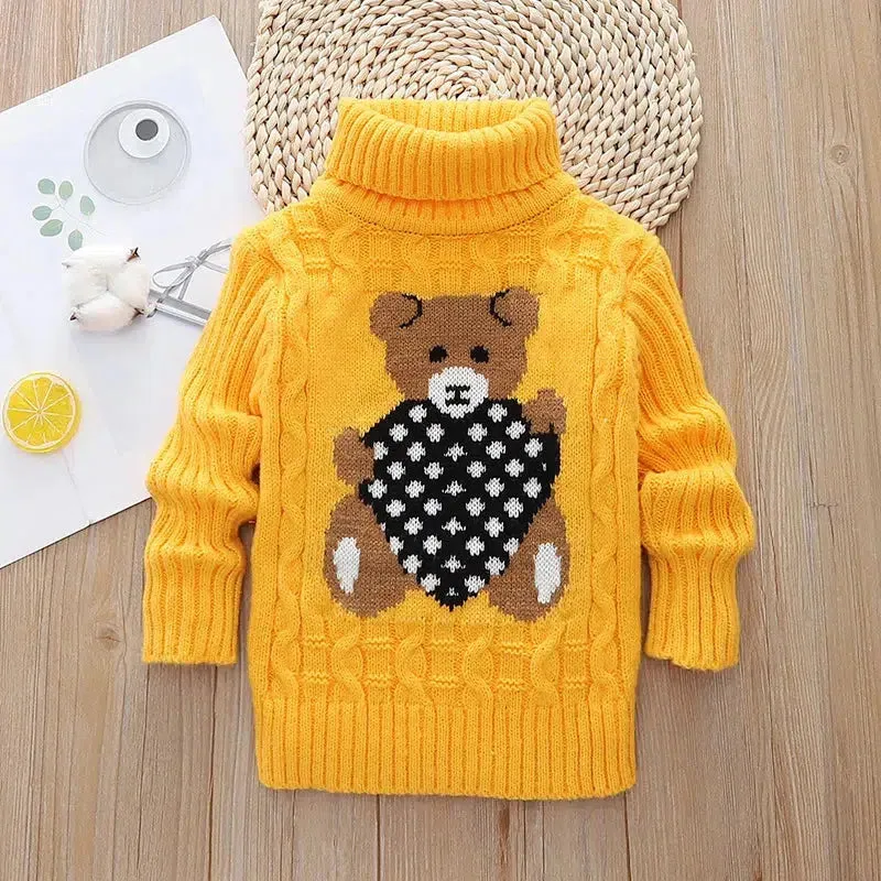 Children's Knitted Turtleneck Sweaters