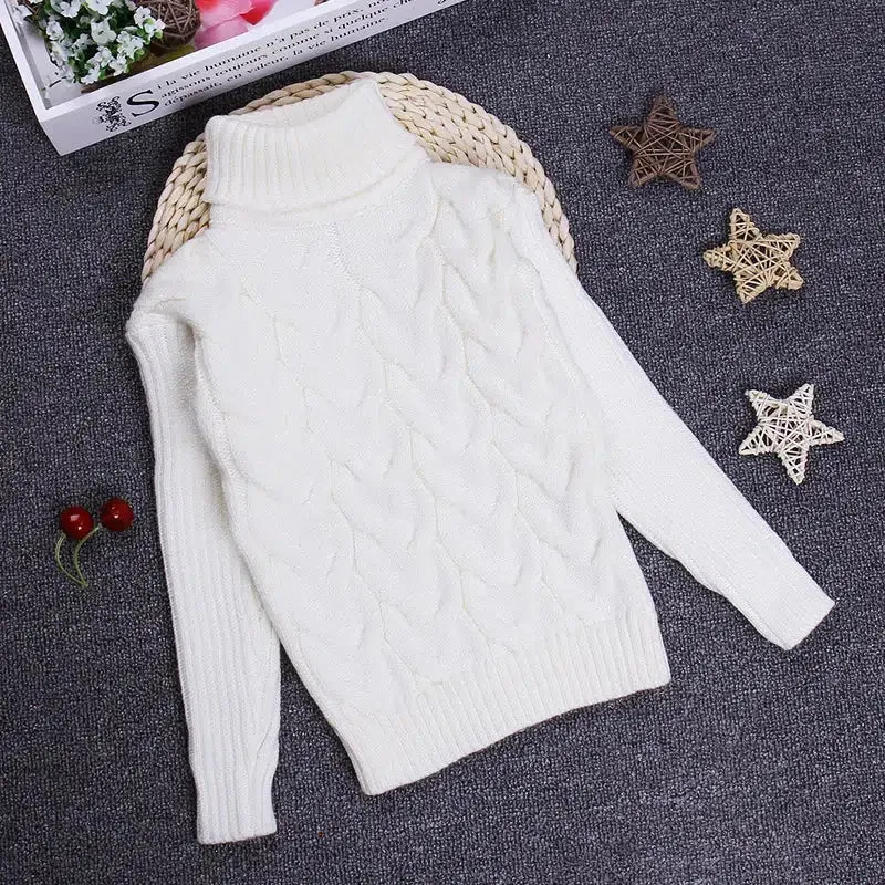 Children's Knitted Turtleneck Sweaters