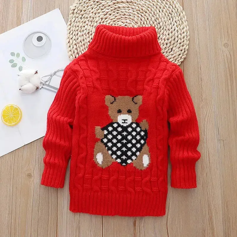 Children's Knitted Turtleneck Sweaters