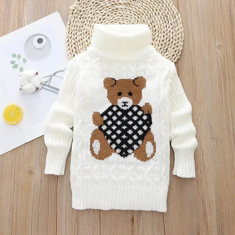 Children's Knitted Turtleneck Sweaters
