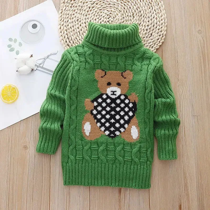 Children's Knitted Turtleneck Sweaters