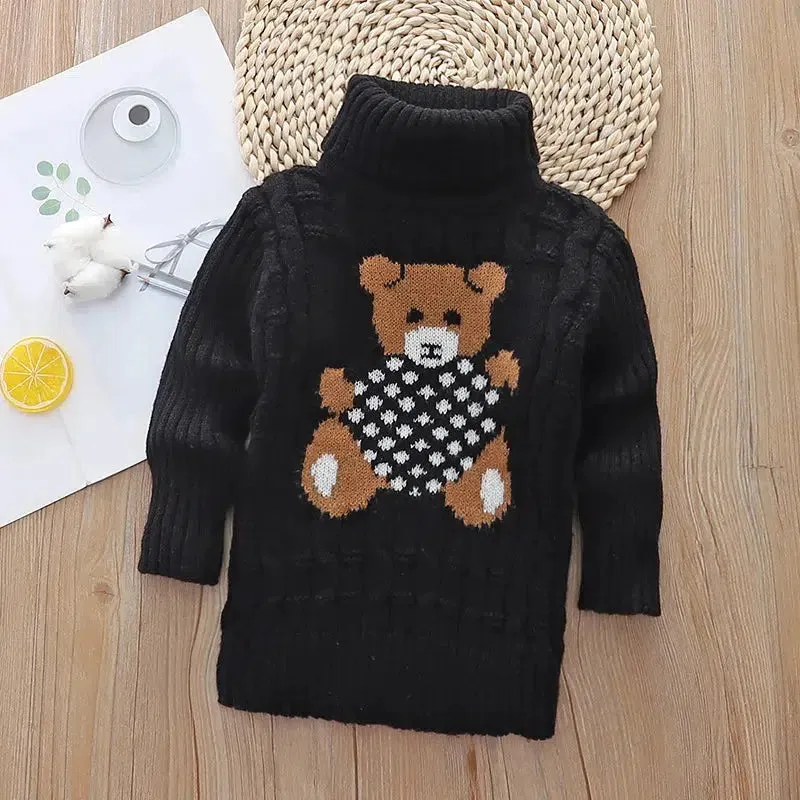 Children's Knitted Turtleneck Sweaters