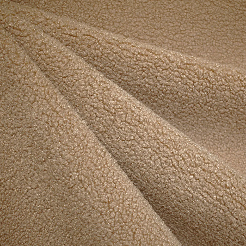 Cozy Reversible Sherpa Fleece Solid Camel SY