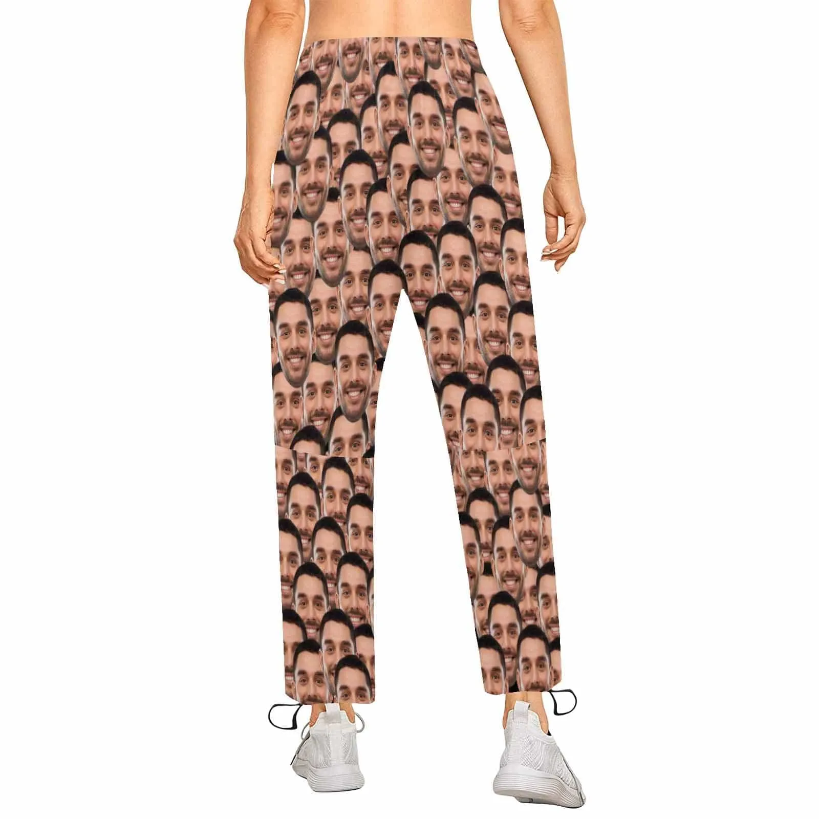 Custom Face Quick Dry Pants Couple's All Over Print Casual Elastic Drawstring Pants Personalized Pants