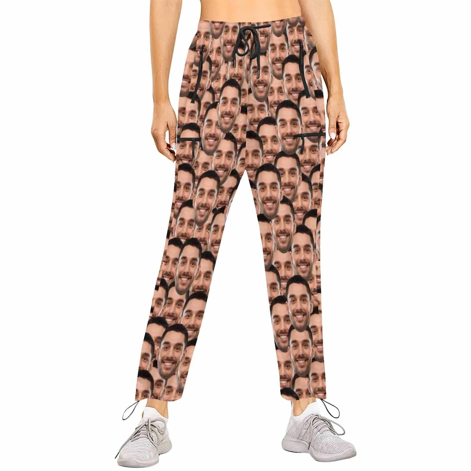 Custom Face Quick Dry Pants Couple's All Over Print Casual Elastic Drawstring Pants Personalized Pants