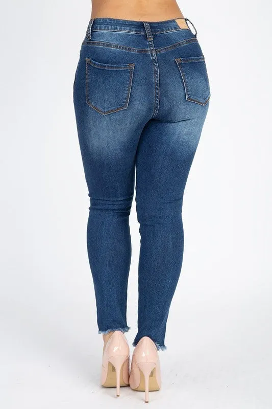 Distressed Skinny Jeans Medium Wash