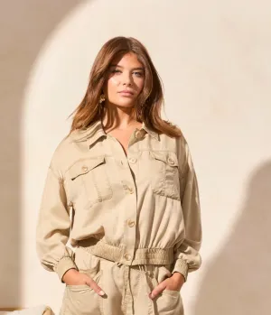 Dusty Sand Washed Effect Jacket