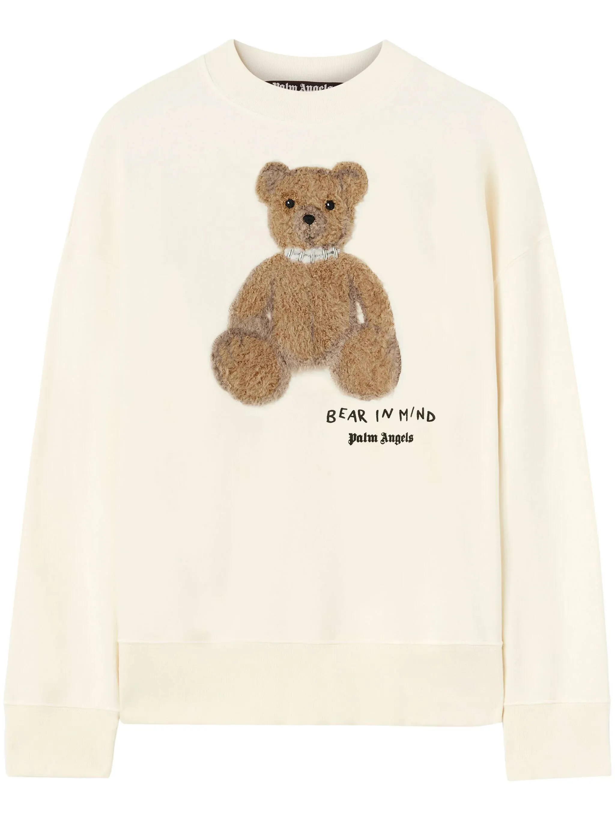 Embroidered Bear Motif Beige Sweater