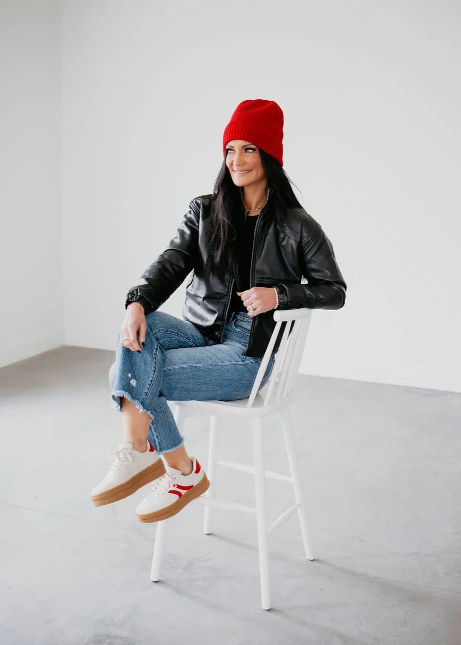 Emory Faux Leather Puffer Jacket