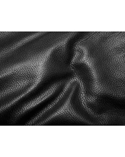 Fairylinks Leather Jacket Men Slim Fit Motorcyle Lightweight ,Black,Medium