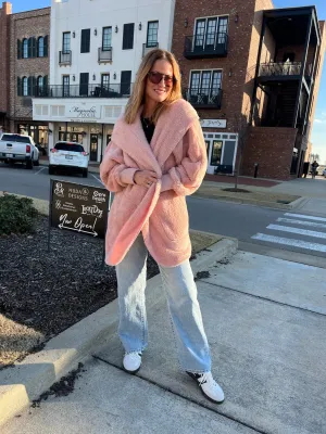 Feelin' So Cozy Cardi Pink