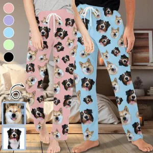 【Flash Sale】Custom Face Pet Face Multicolor Slumber Party Unisex Long Pajama Pants Best Christmas Gifts for Pet Lovers