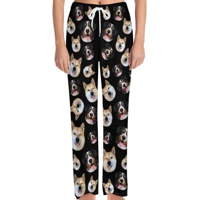 【Flash Sale】Custom Face Pet Face Multicolor Slumber Party Unisex Long Pajama Pants Best Christmas Gifts for Pet Lovers