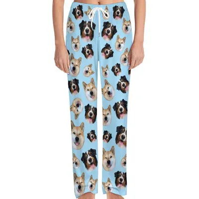 【Flash Sale】Custom Face Pet Face Multicolor Slumber Party Unisex Long Pajama Pants Best Christmas Gifts for Pet Lovers