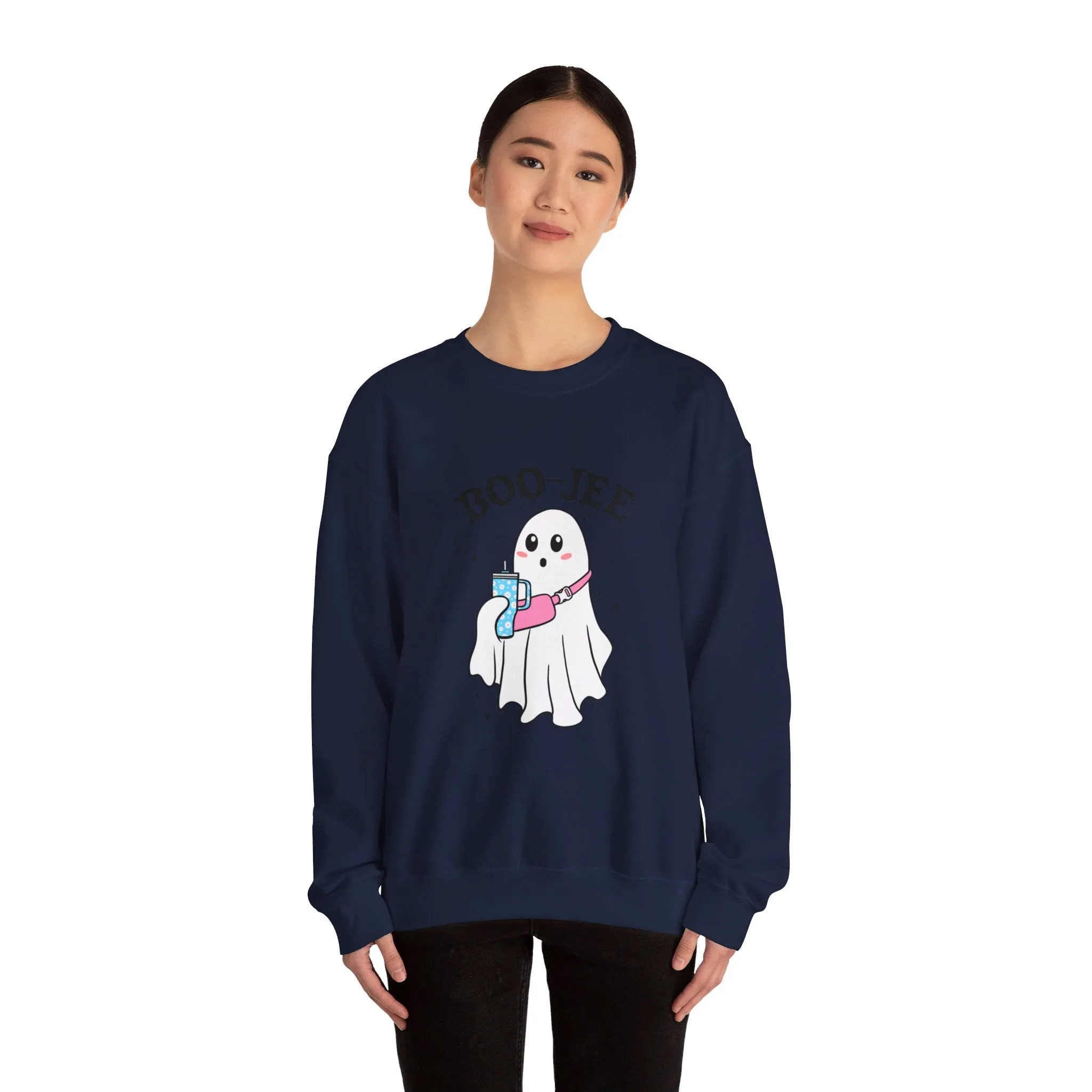 Ghost Boo-jie Halloween Stylish Ghost Fall vibes Unisex Heavy Blend™ Crewneck Sweatshirt