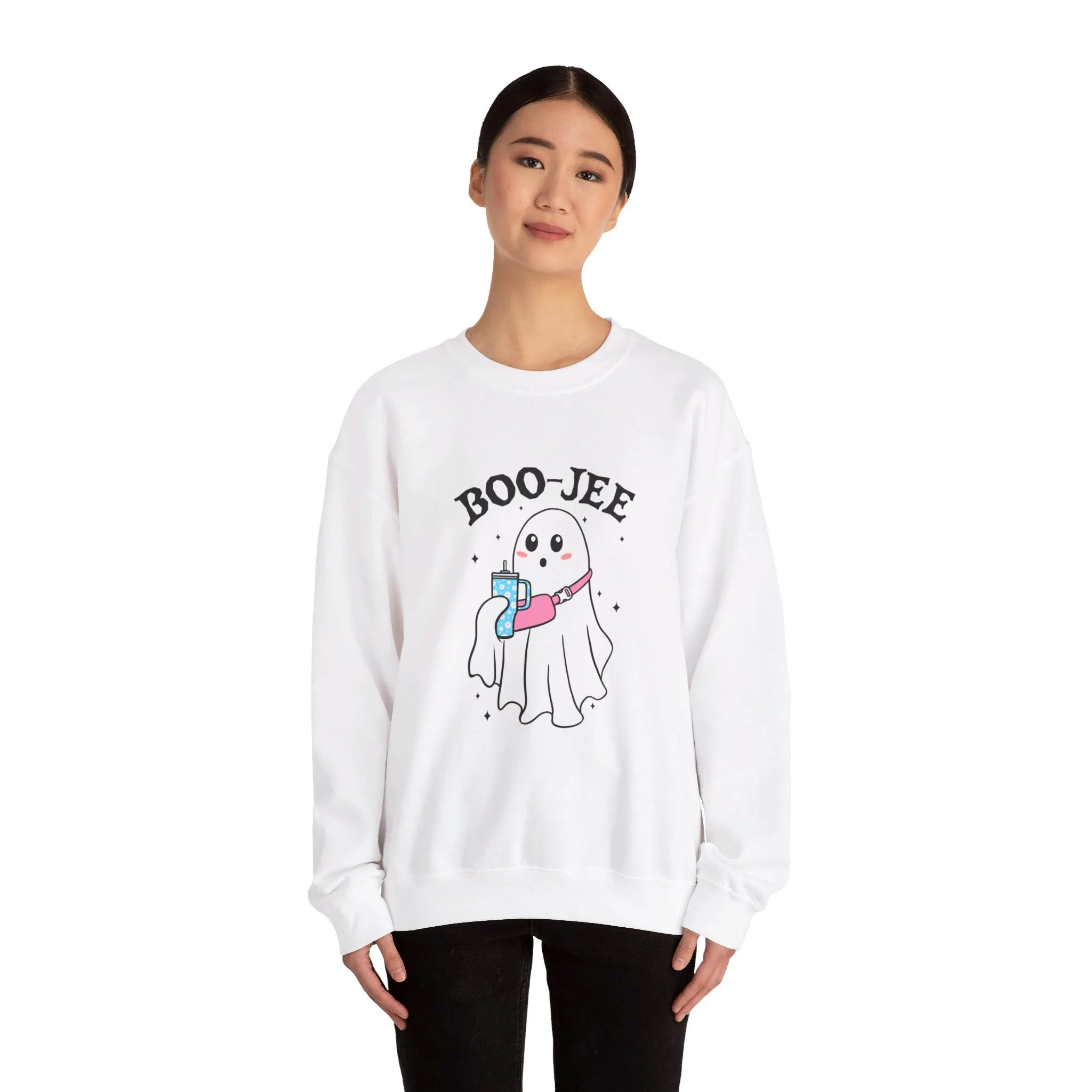 Ghost Boo-jie Halloween Stylish Ghost Fall vibes Unisex Heavy Blend™ Crewneck Sweatshirt