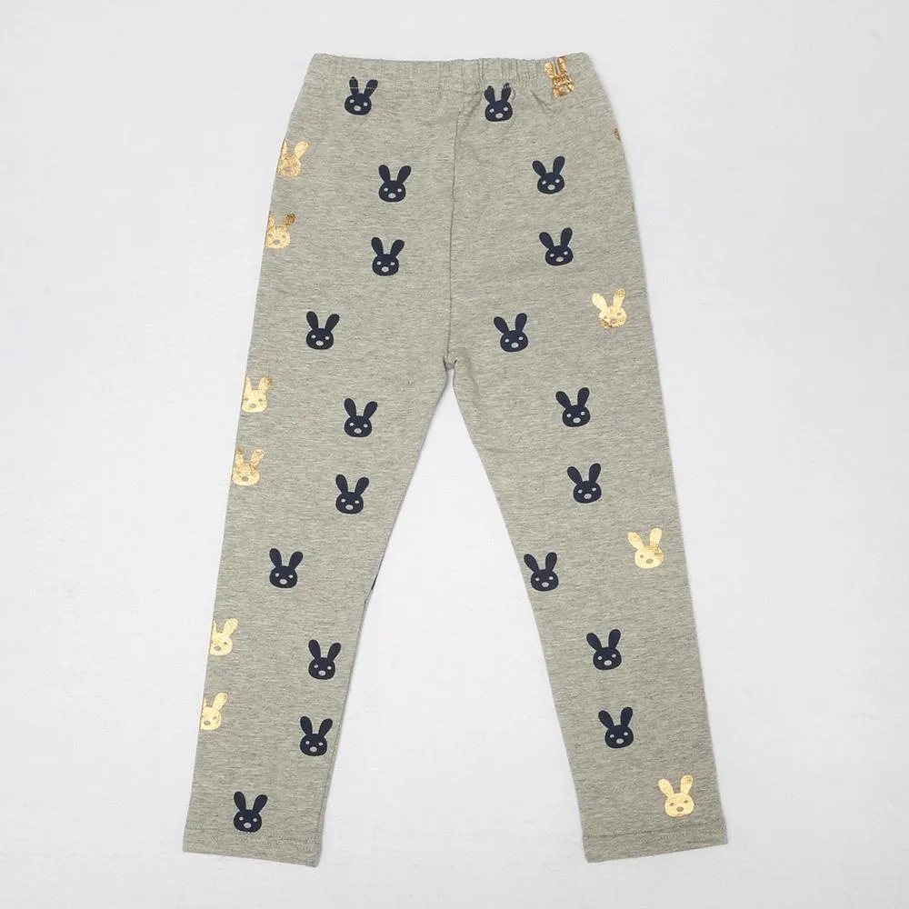 Girls Cute Rabbit Elastic Waist Pants