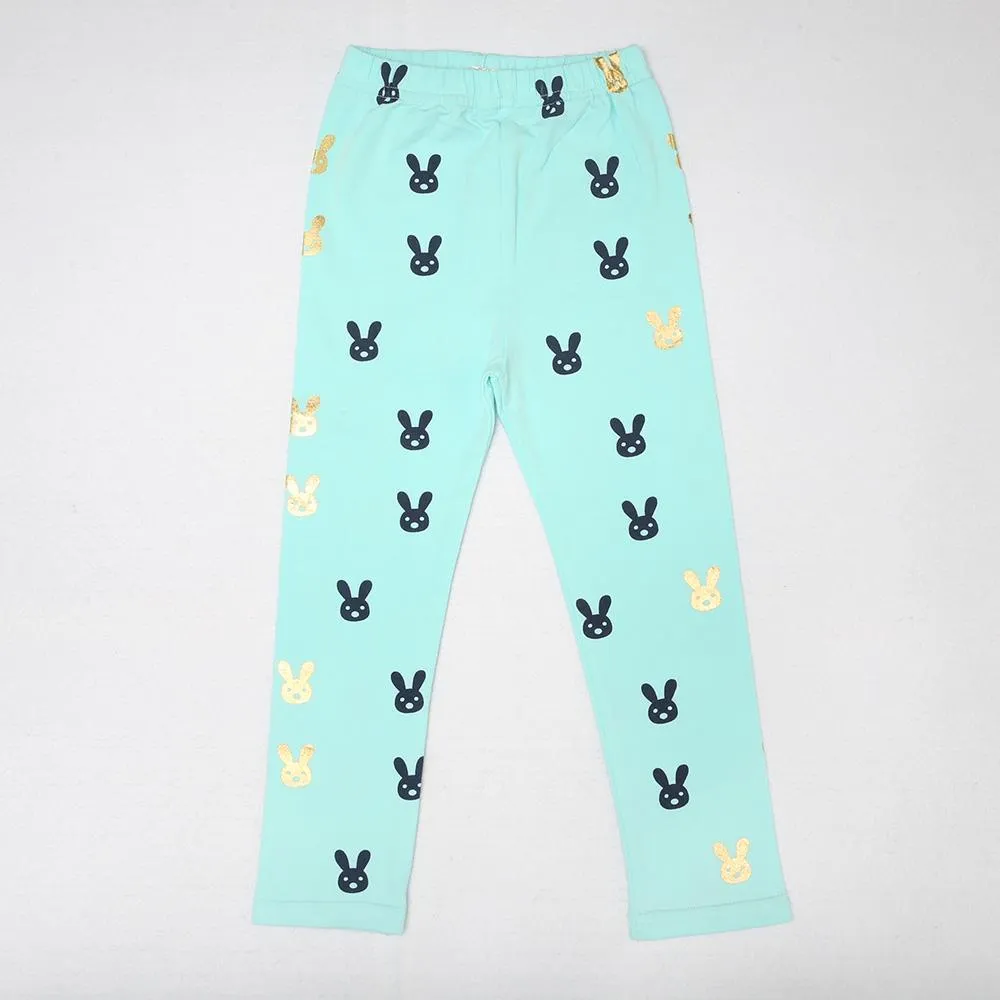 Girls Cute Rabbit Elastic Waist Pants