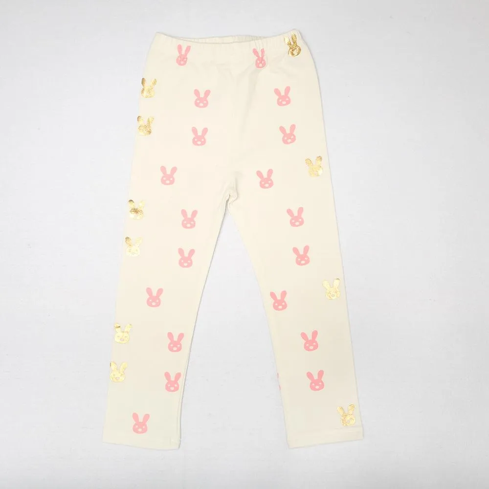 Girls Cute Rabbit Elastic Waist Pants