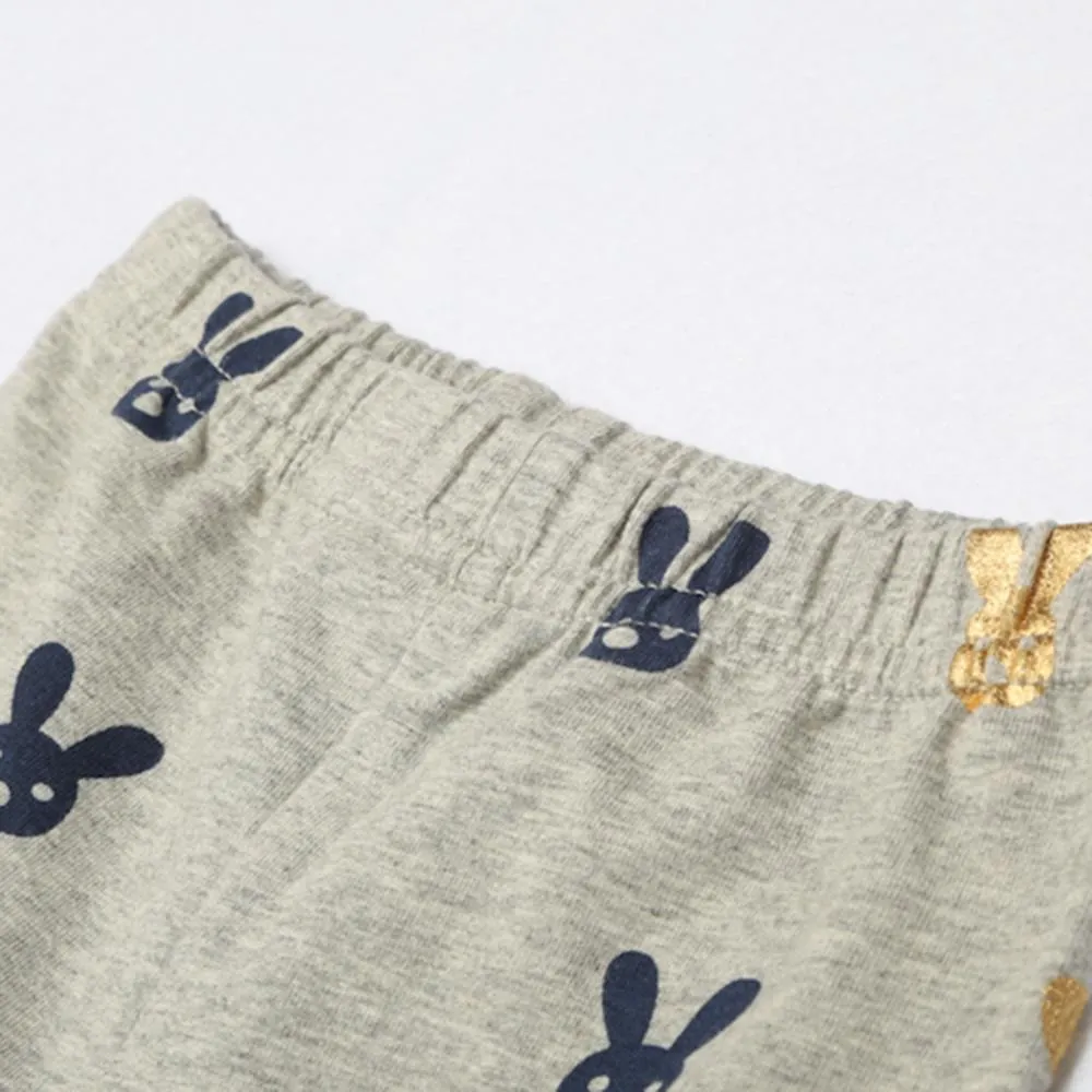 Girls Cute Rabbit Elastic Waist Pants