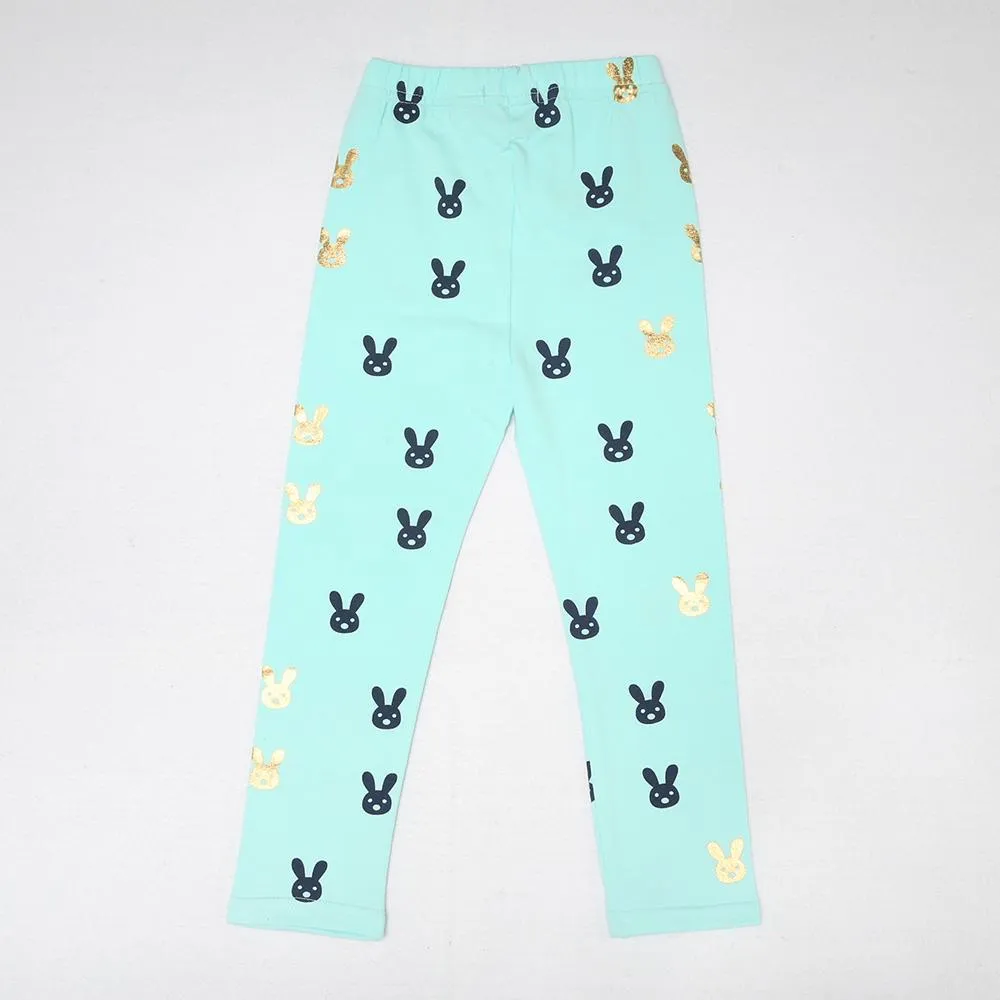 Girls Cute Rabbit Elastic Waist Pants