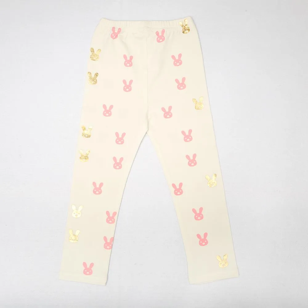 Girls Cute Rabbit Elastic Waist Pants