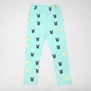 Girls Cute Rabbit Elastic Waist Pants