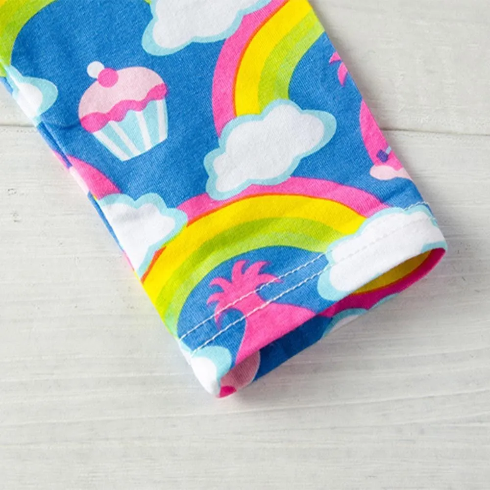 Girls Love Flare Sleeve Top & Rainbow Pants Kids Wholesale Clothing