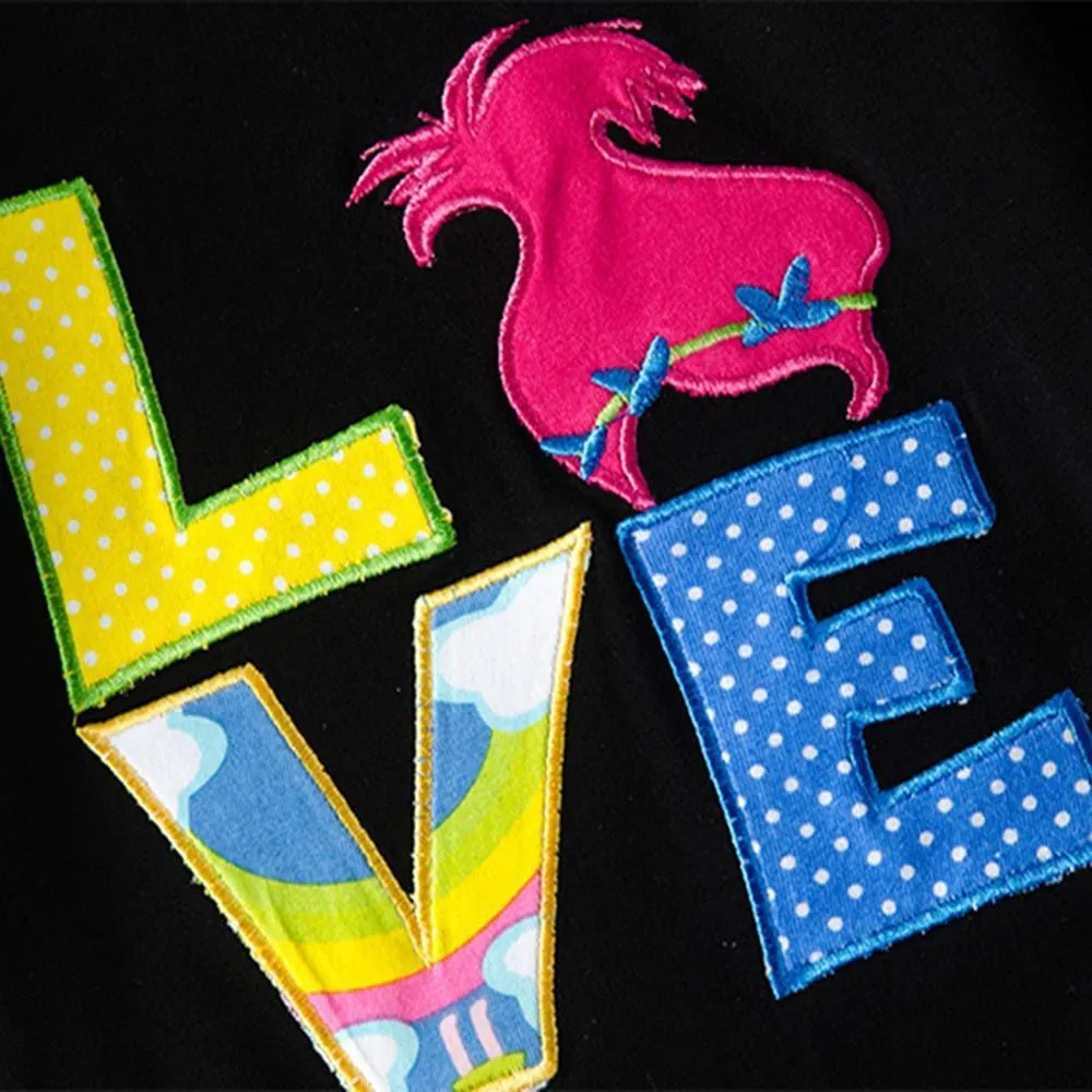 Girls Love Flare Sleeve Top & Rainbow Pants Kids Wholesale Clothing