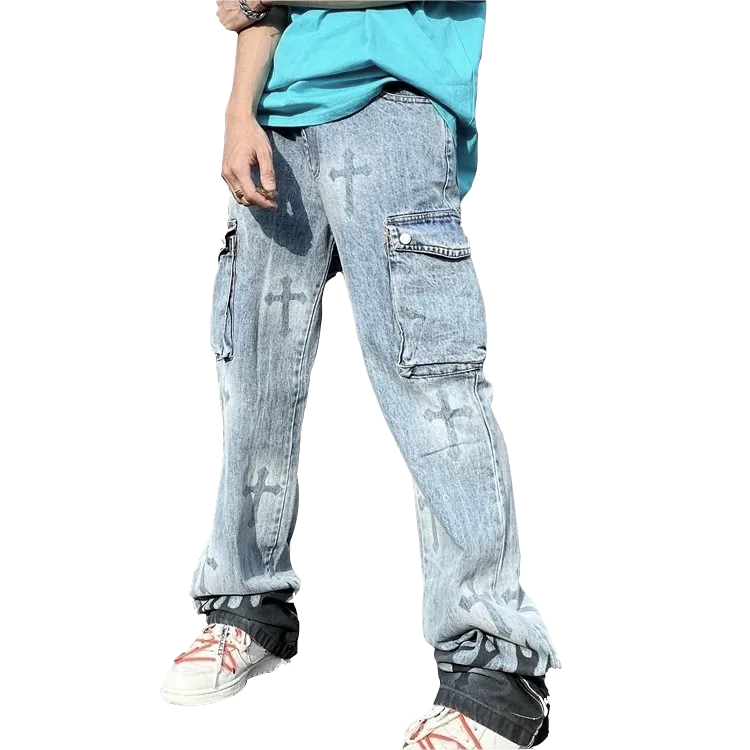 Gothic Cross Cargo Jeans