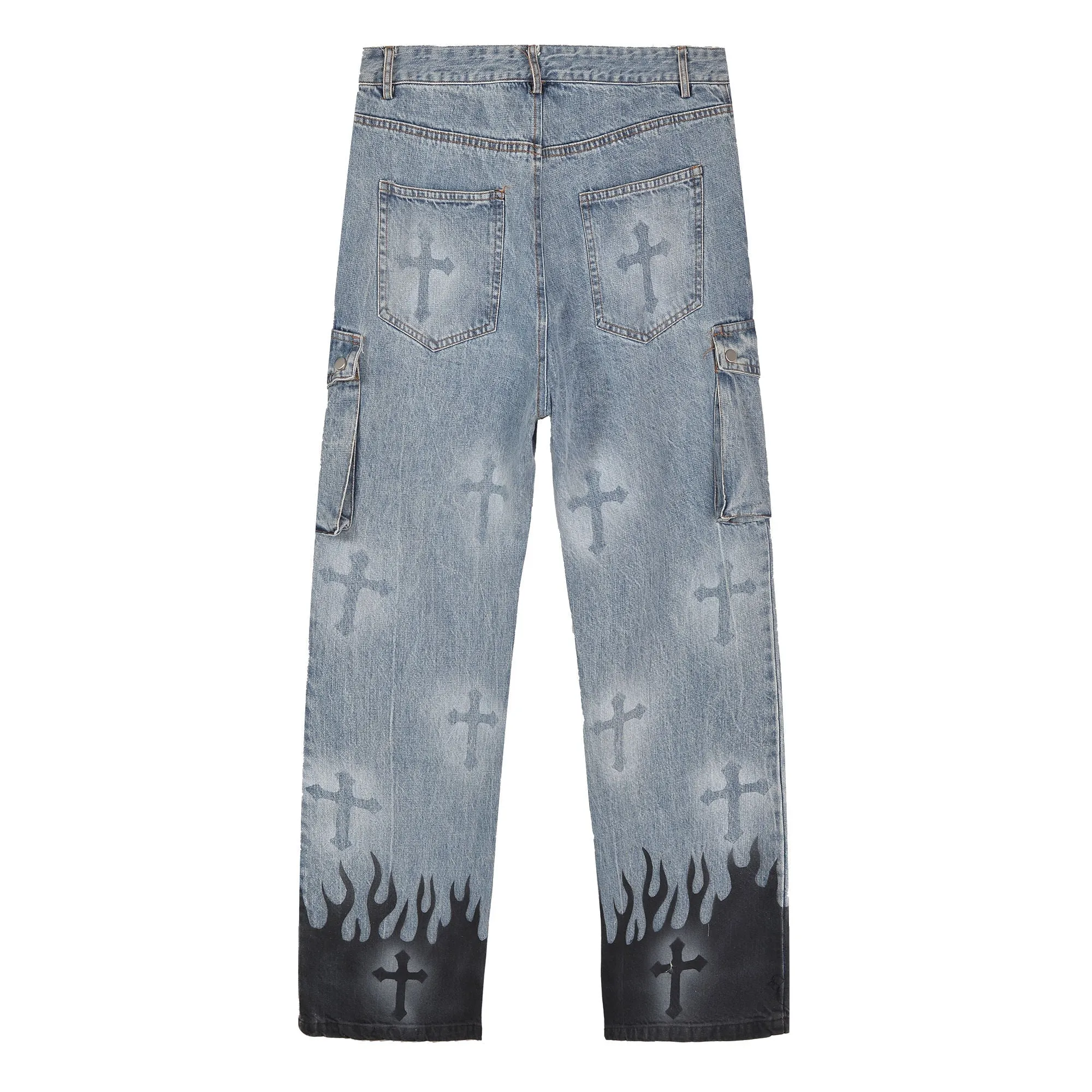 Gothic Cross Cargo Jeans