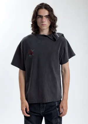 Grey Rose Clipped Shoulder T-Shirt