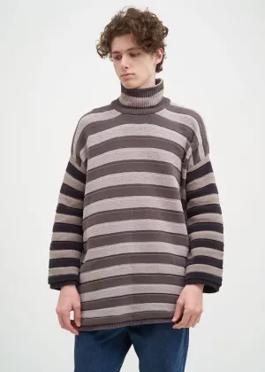 Grey Striped Chinille Sweater