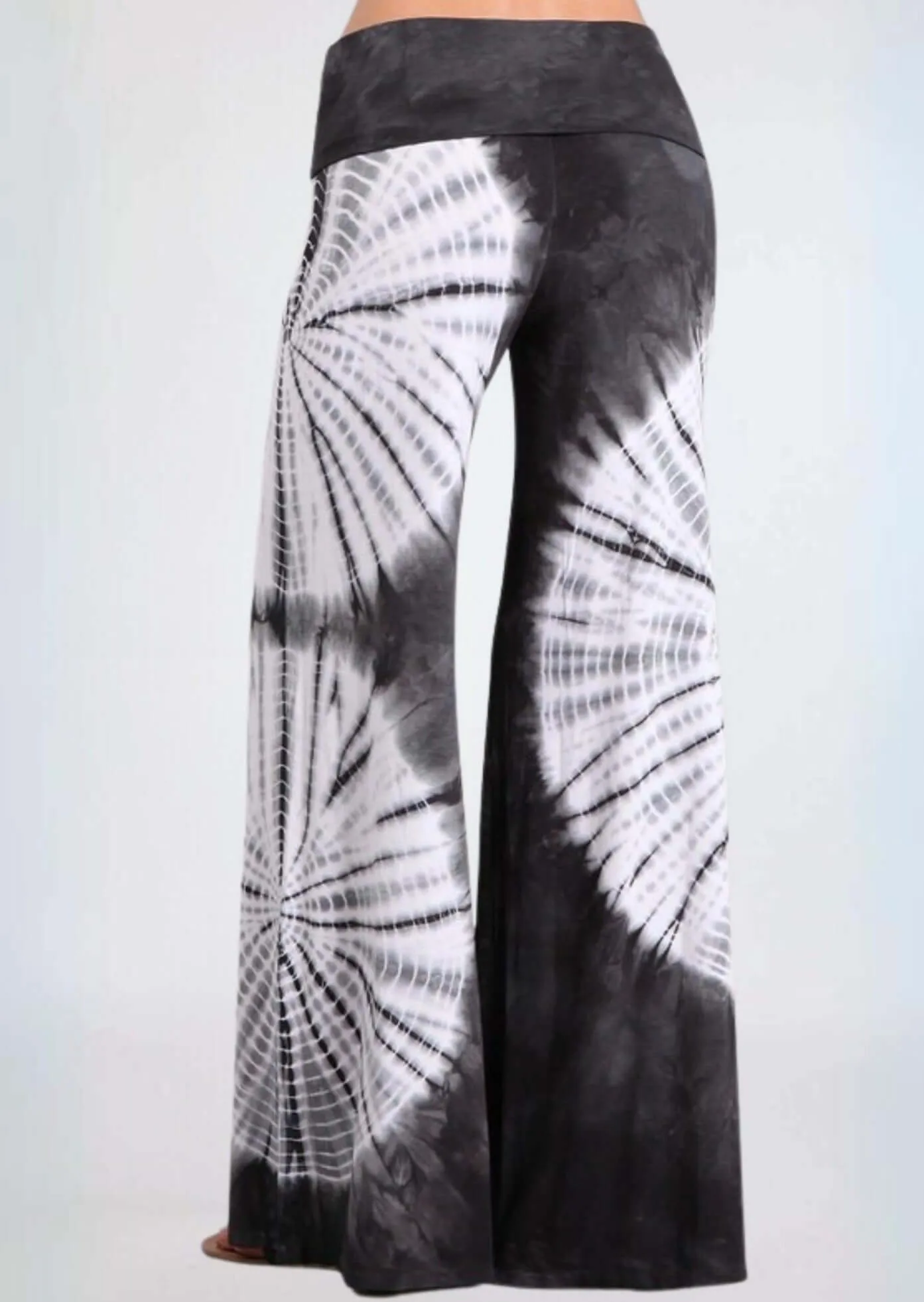Groovy Grey Tie Dye Palazzo Pants Made in USA