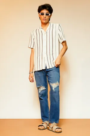 Heavy Distress Men's Carrot Jeans