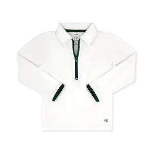 Henry Half Zip - Pure Coconut/ Augusta Green