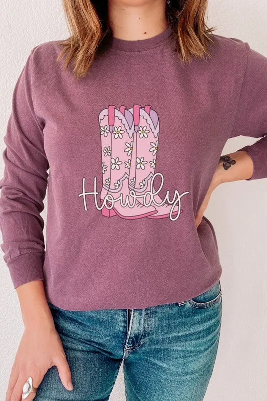 Howdy Cowboy Boot Country Western Graphic Tee