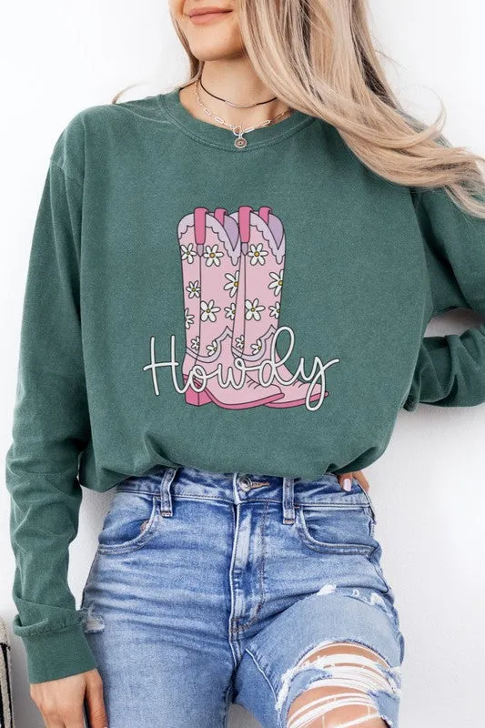 Howdy Cowboy Boot Country Western Graphic Tee