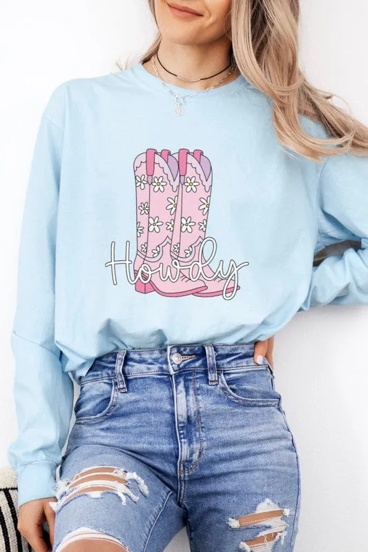 Howdy Cowboy Boot Country Western Graphic Tee