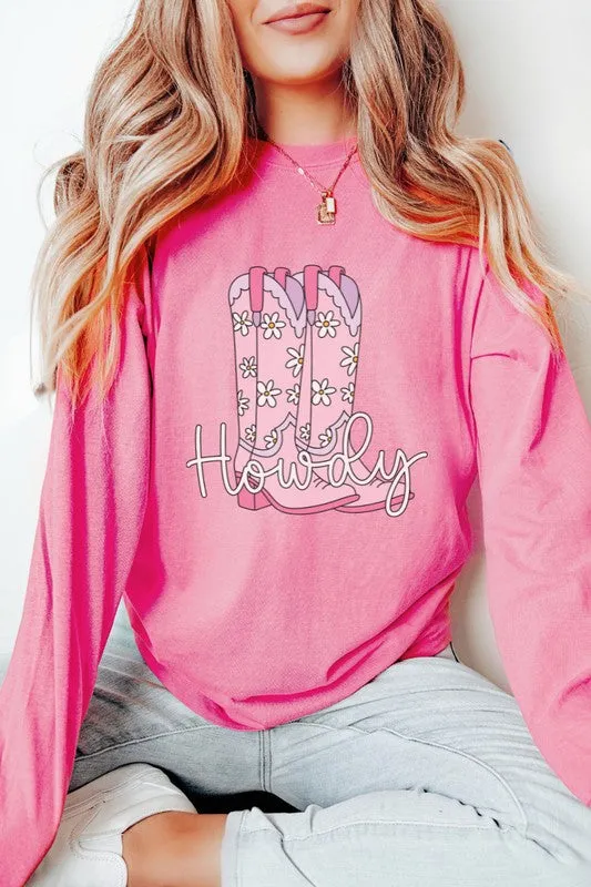 Howdy Cowboy Boot Country Western Graphic Tee